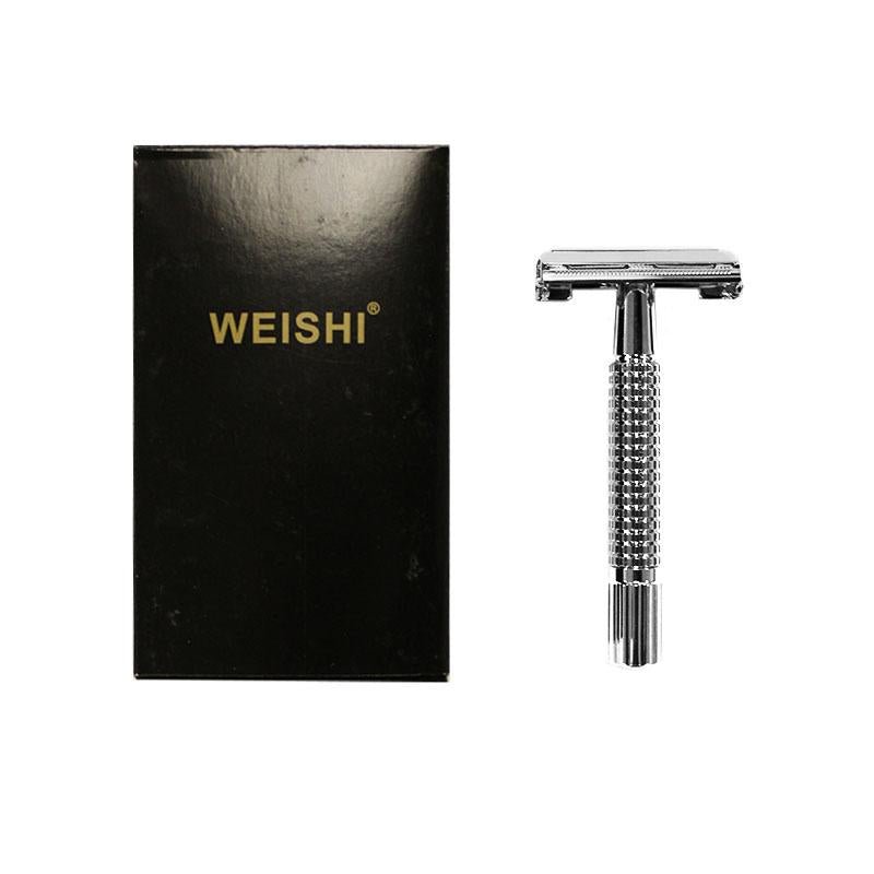 WEISHI Shaving - 9306F Chrome Short Handle Safety Razor - Chiseled Face