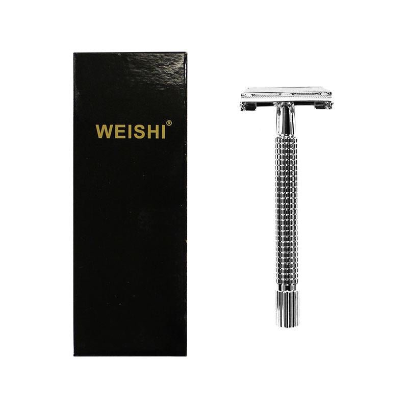WEISHI Shaving - 9306FL Chrome Long Handle Safety Razor - Chiseled Face